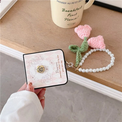For Samsung Galaxy Z Flip5 5G Pattern Case TPU Protective Phone Cover with Strap