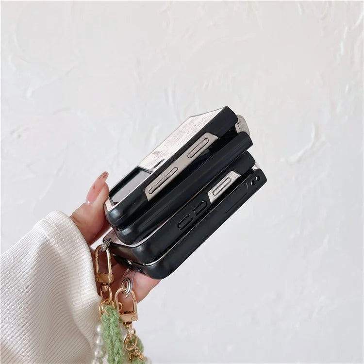 For Samsung Galaxy Z Flip5 5G Pattern Case TPU Protective Phone Cover with Strap