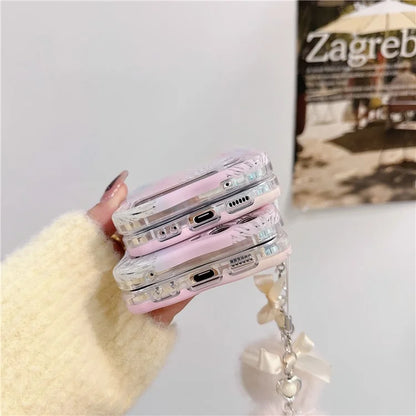 For Samsung Galaxy Z Flip5 5G Case Castle Fireworks TPU+PC Phone Cover with Pompom Pendant