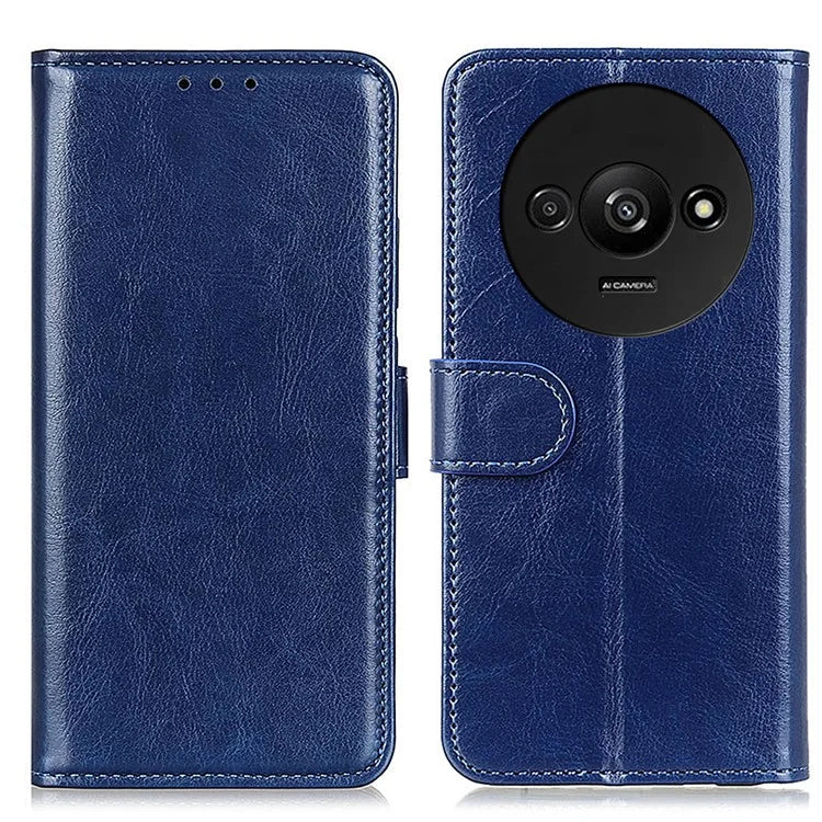 For Xiaomi Redmi A3 Case Crazy Horse Texture Horizontal Flip Leather Phone Cover