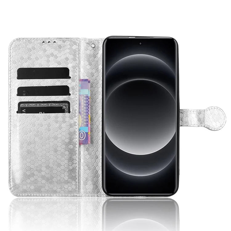 For Xiaomi 14 Ultra Case Dots Imprinted PU Leather Wallet Stand Phone Cover