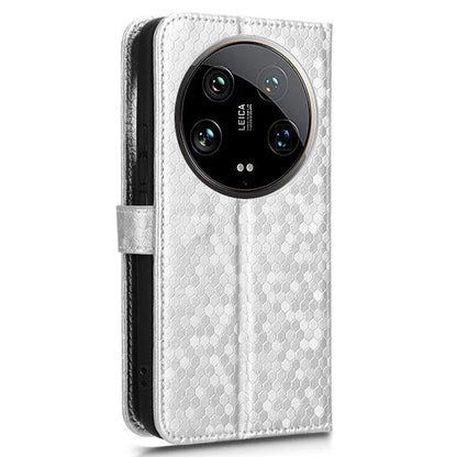 For Xiaomi 14 Ultra Case Dots Imprinted PU Leather Wallet Stand Phone Cover