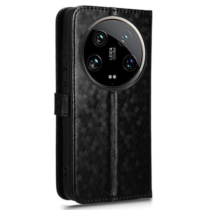 For Xiaomi 14 Ultra Case Dots Imprinted PU Leather Wallet Stand Phone Cover
