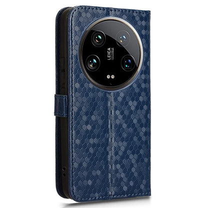 For Xiaomi 14 Ultra Case Dots Imprinted PU Leather Wallet Stand Phone Cover