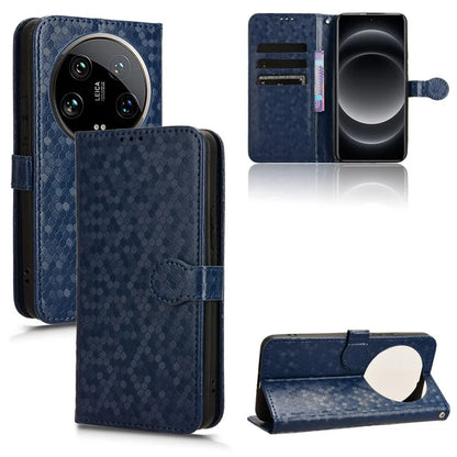 For Xiaomi 14 Ultra Case Dots Imprinted PU Leather Wallet Stand Phone Cover