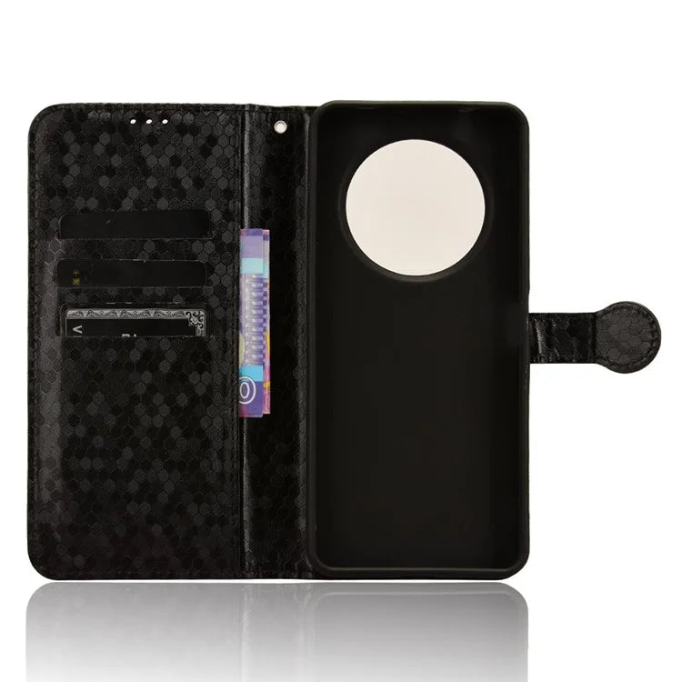For Xiaomi Redmi A3 Case Dots Imprinted PU Leather Viewing Stand Phone Cover
