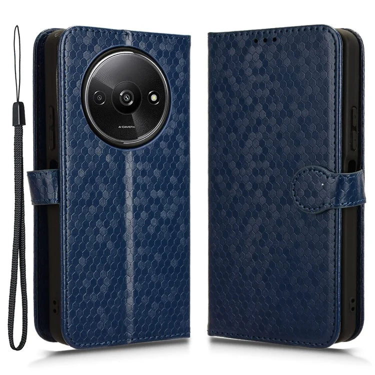 For Xiaomi Redmi A3 Case Dots Imprinted PU Leather Viewing Stand Phone Cover