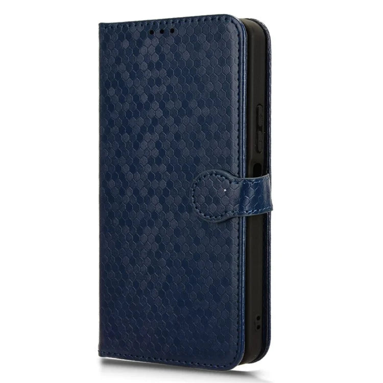 For Xiaomi Redmi A3 Case Dots Imprinted PU Leather Viewing Stand Phone Cover