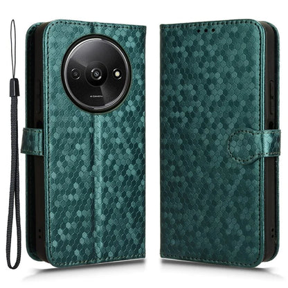 For Xiaomi Redmi A3 Case Dots Imprinted PU Leather Viewing Stand Phone Cover