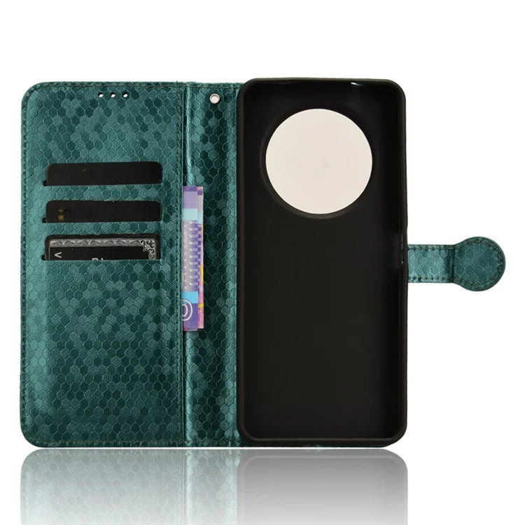 For Xiaomi Redmi A3 Case Dots Imprinted PU Leather Viewing Stand Phone Cover