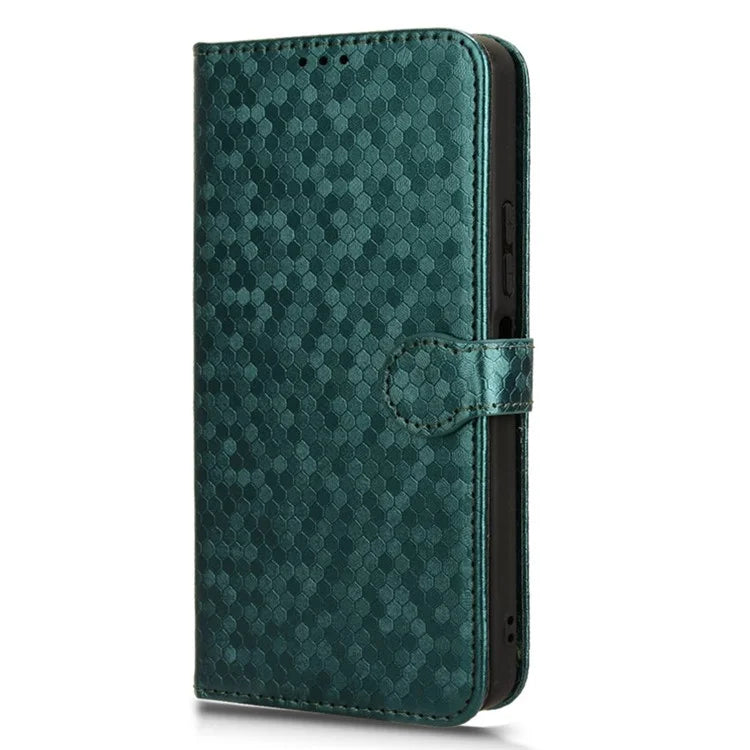 For Xiaomi Redmi A3 Case Dots Imprinted PU Leather Viewing Stand Phone Cover