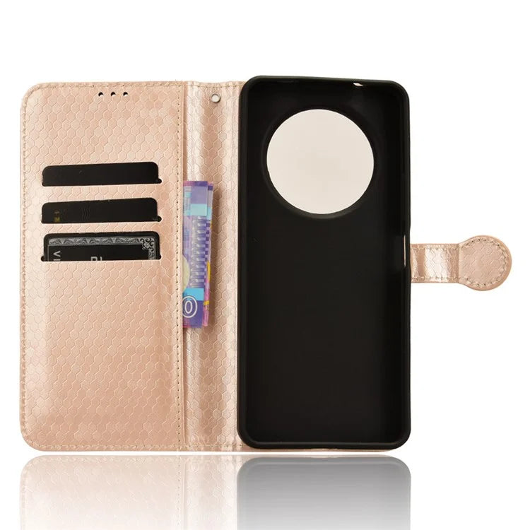 For Xiaomi Redmi A3 Case Dots Imprinted PU Leather Viewing Stand Phone Cover