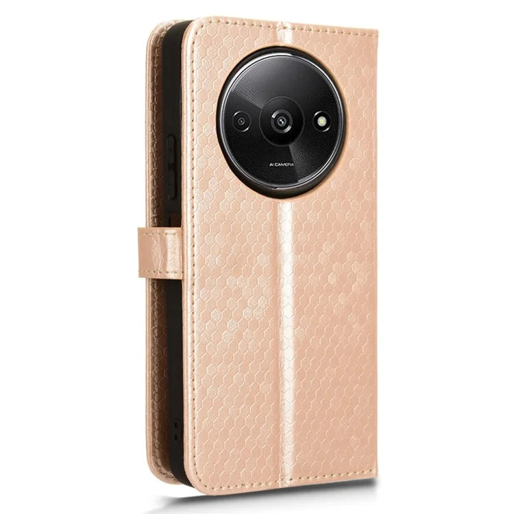 For Xiaomi Redmi A3 Case Dots Imprinted PU Leather Viewing Stand Phone Cover