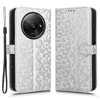 For Xiaomi Redmi A3 Case Dots Imprinted PU Leather Viewing Stand Phone Cover