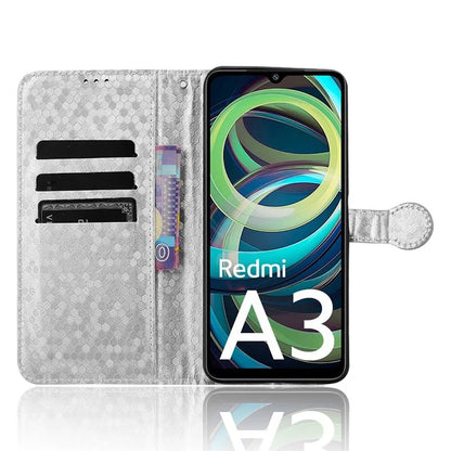 For Xiaomi Redmi A3 Case Dots Imprinted PU Leather Viewing Stand Phone Cover