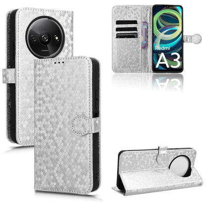 For Xiaomi Redmi A3 Case Dots Imprinted PU Leather Viewing Stand Phone Cover