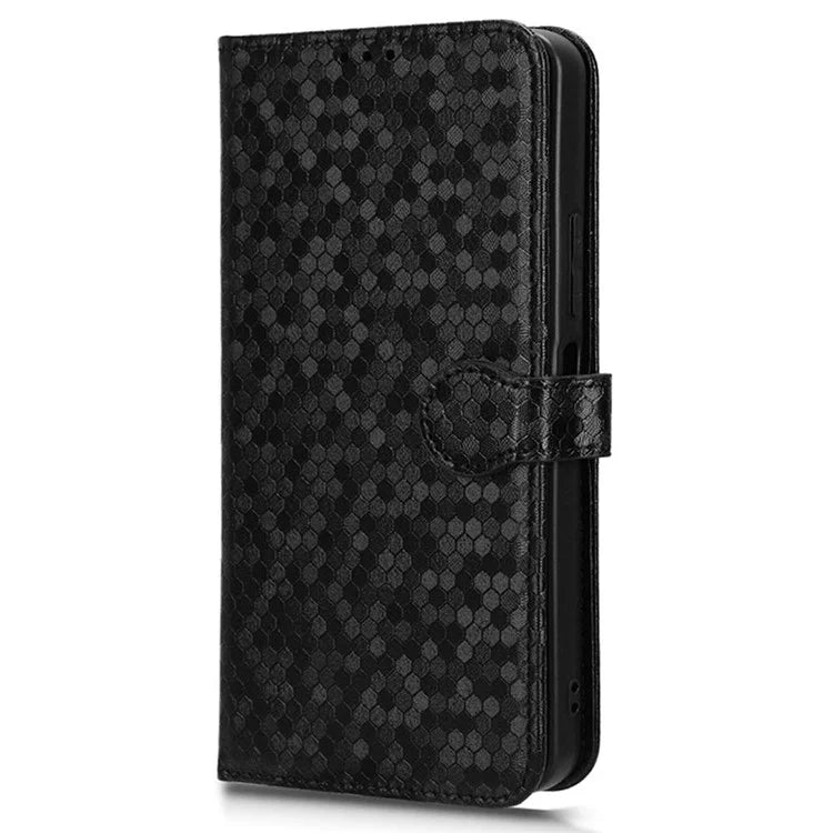 For Xiaomi Redmi 13C 4G / Poco C65 4G Phone Case Leather Viewing Stand Cover with Imprinted Dots