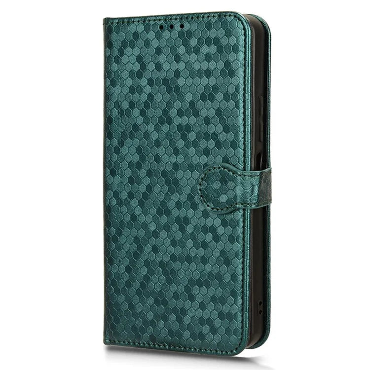 For Xiaomi Redmi 13C 4G / Poco C65 4G Phone Case Leather Viewing Stand Cover with Imprinted Dots