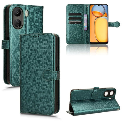 For Xiaomi Redmi 13C 4G / Poco C65 4G Phone Case Leather Viewing Stand Cover with Imprinted Dots