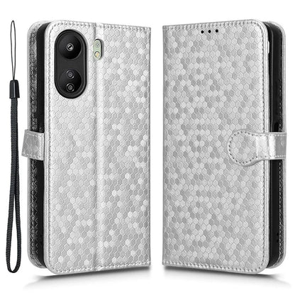 For Xiaomi Redmi 13C 4G / Poco C65 4G Phone Case Leather Viewing Stand Cover with Imprinted Dots