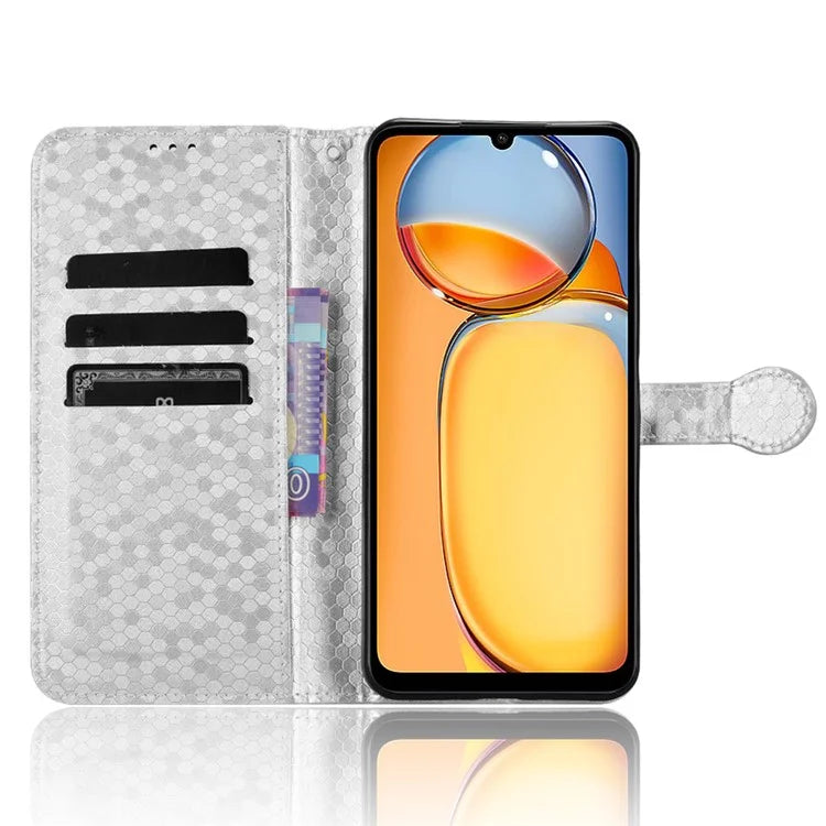 For Xiaomi Redmi 13C 4G / Poco C65 4G Phone Case Leather Viewing Stand Cover with Imprinted Dots