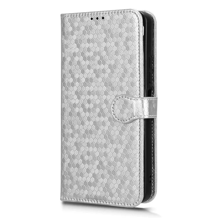 For Xiaomi Redmi 13C 4G / Poco C65 4G Phone Case Leather Viewing Stand Cover with Imprinted Dots