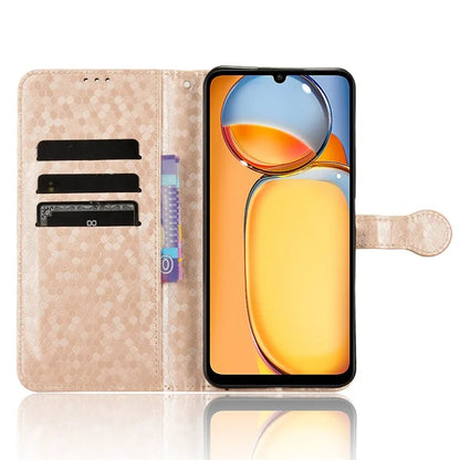For Xiaomi Redmi 13C 4G / Poco C65 4G Phone Case Leather Viewing Stand Cover with Imprinted Dots