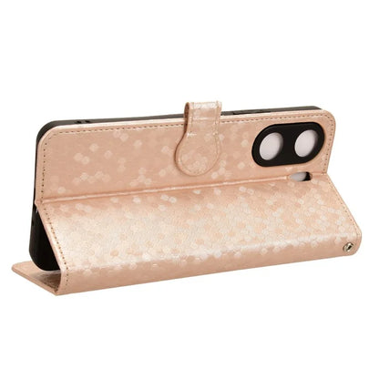 For Xiaomi Redmi 13C 4G / Poco C65 4G Phone Case Leather Viewing Stand Cover with Imprinted Dots