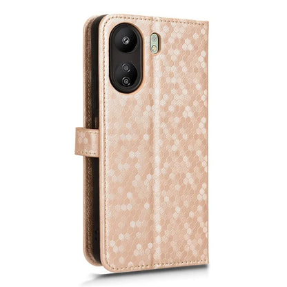 For Xiaomi Redmi 13C 4G / Poco C65 4G Phone Case Leather Viewing Stand Cover with Imprinted Dots