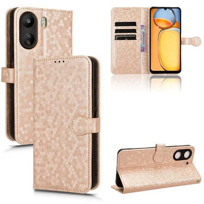 For Xiaomi Redmi 13C 4G / Poco C65 4G Phone Case Leather Viewing Stand Cover with Imprinted Dots