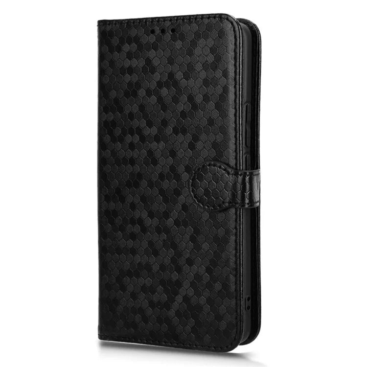 For Realme 12+ 5G Case Dots Imprinted PU Leather Mobile Phone Cover with Viewing Stand
