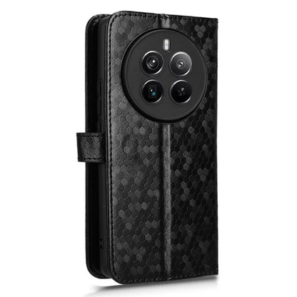 For Realme 12+ 5G Case Dots Imprinted PU Leather Mobile Phone Cover with Viewing Stand