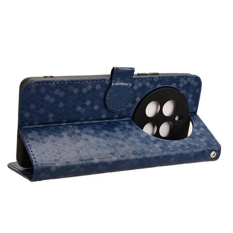 For Realme 12+ 5G Case Dots Imprinted PU Leather Mobile Phone Cover with Viewing Stand