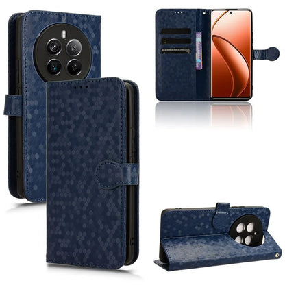 For Realme 12+ 5G Case Dots Imprinted PU Leather Mobile Phone Cover with Viewing Stand