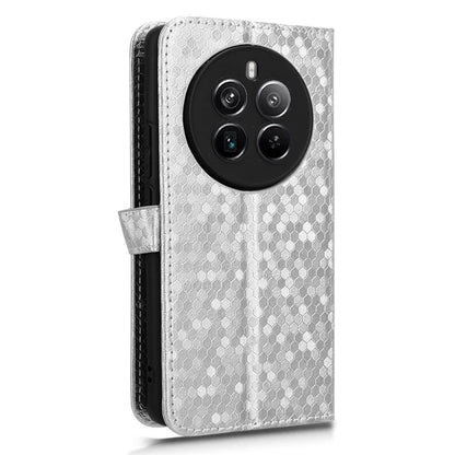 For Realme 12+ 5G Case Dots Imprinted PU Leather Mobile Phone Cover with Viewing Stand
