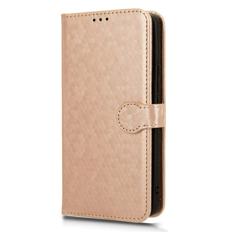 For Realme 12+ 5G Case Dots Imprinted PU Leather Mobile Phone Cover with Viewing Stand