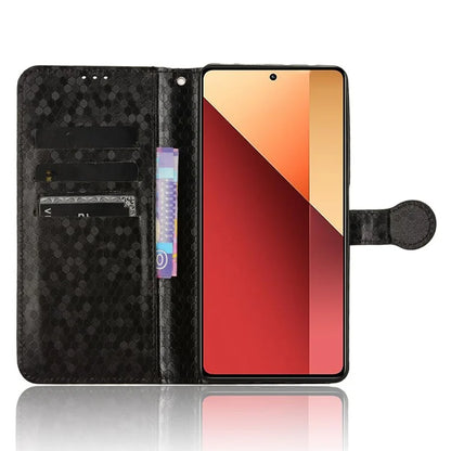 For Xiaomi Redmi Note 13 Pro 4G / Poco M6 Pro 4G Wallet Case Dots Imprinted Magnetic Closing Phone Cover