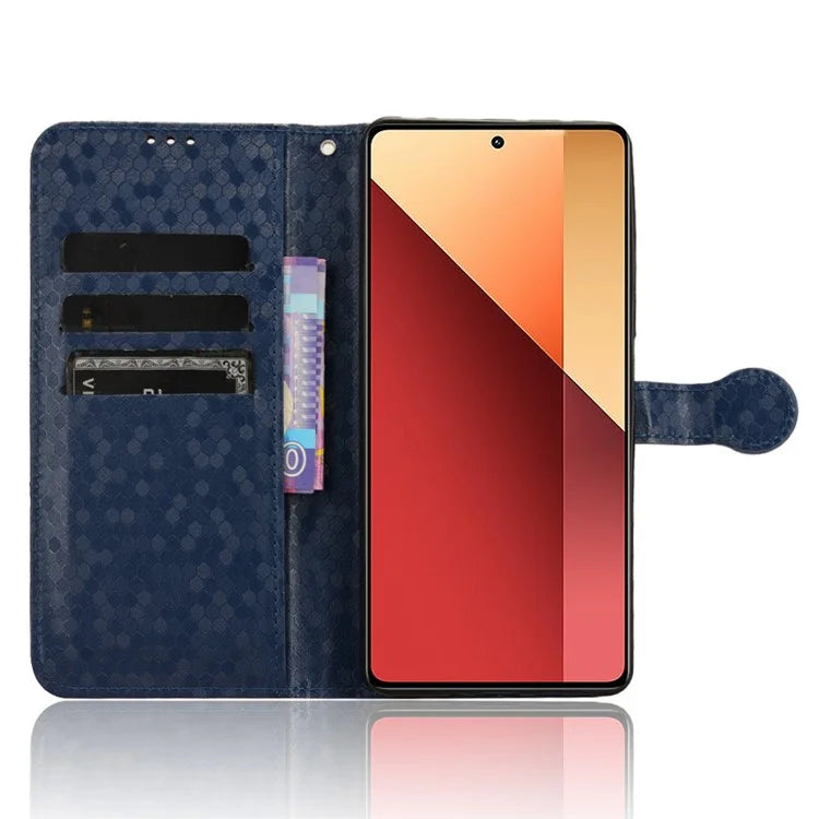For Xiaomi Redmi Note 13 Pro 4G / Poco M6 Pro 4G Wallet Case Dots Imprinted Magnetic Closing Phone Cover