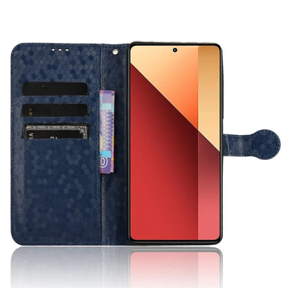 For Xiaomi Redmi Note 13 Pro 4G / Poco M6 Pro 4G Wallet Case Dots Imprinted Magnetic Closing Phone Cover