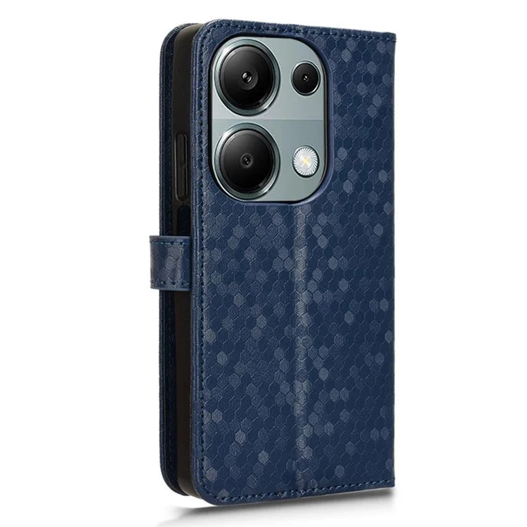 For Xiaomi Redmi Note 13 Pro 4G / Poco M6 Pro 4G Wallet Case Dots Imprinted Magnetic Closing Phone Cover