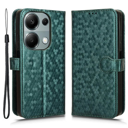 For Xiaomi Redmi Note 13 Pro 4G / Poco M6 Pro 4G Wallet Case Dots Imprinted Magnetic Closing Phone Cover