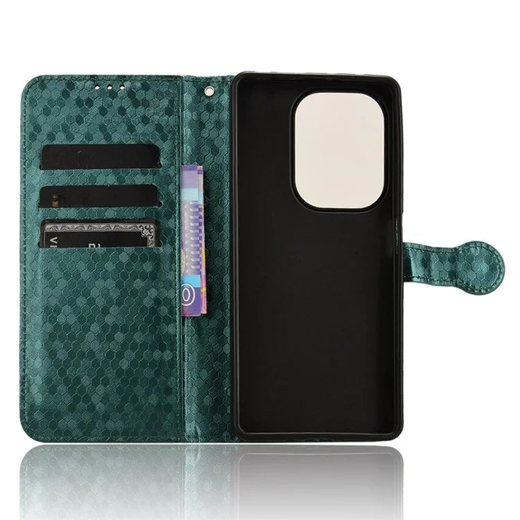 For Xiaomi Redmi Note 13 Pro 4G / Poco M6 Pro 4G Wallet Case Dots Imprinted Magnetic Closing Phone Cover