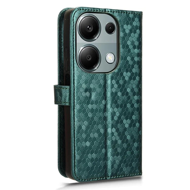 For Xiaomi Redmi Note 13 Pro 4G / Poco M6 Pro 4G Wallet Case Dots Imprinted Magnetic Closing Phone Cover