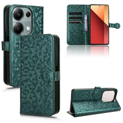 For Xiaomi Redmi Note 13 Pro 4G / Poco M6 Pro 4G Wallet Case Dots Imprinted Magnetic Closing Phone Cover