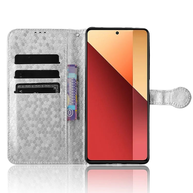 For Xiaomi Redmi Note 13 Pro 4G / Poco M6 Pro 4G Wallet Case Dots Imprinted Magnetic Closing Phone Cover