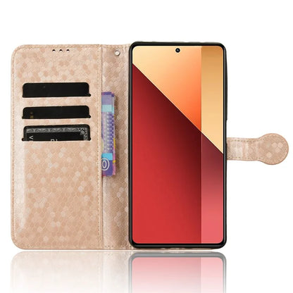 For Xiaomi Redmi Note 13 Pro 4G / Poco M6 Pro 4G Wallet Case Dots Imprinted Magnetic Closing Phone Cover