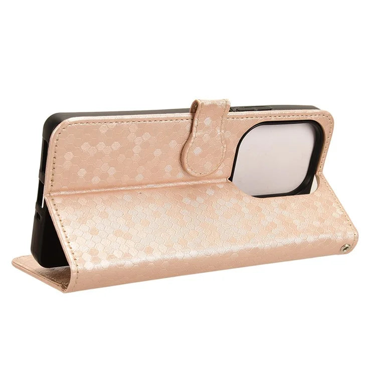 For Xiaomi Redmi Note 13 Pro 4G / Poco M6 Pro 4G Wallet Case Dots Imprinted Magnetic Closing Phone Cover