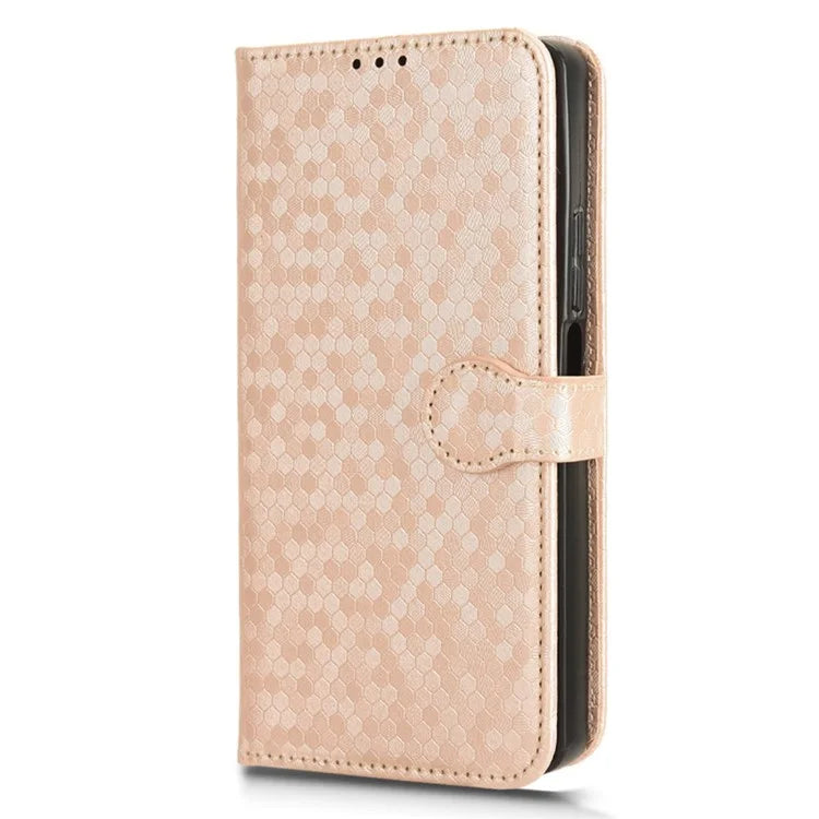 For Xiaomi Redmi Note 13 Pro 4G / Poco M6 Pro 4G Wallet Case Dots Imprinted Magnetic Closing Phone Cover