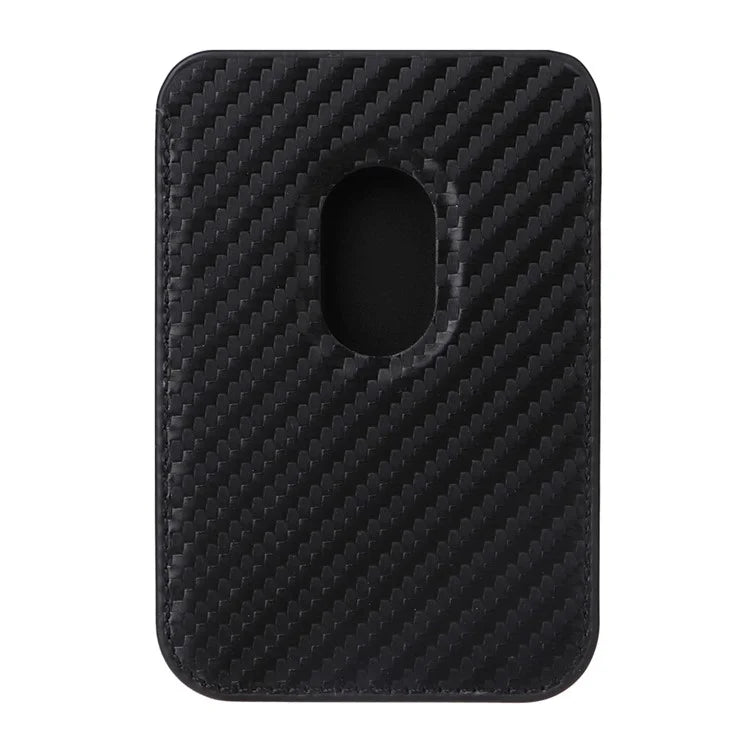 For iPhone 13 Pro Card Holder Case Carbon Fiber PU Covered Hybrid Phone Case Compatible with MagSafe