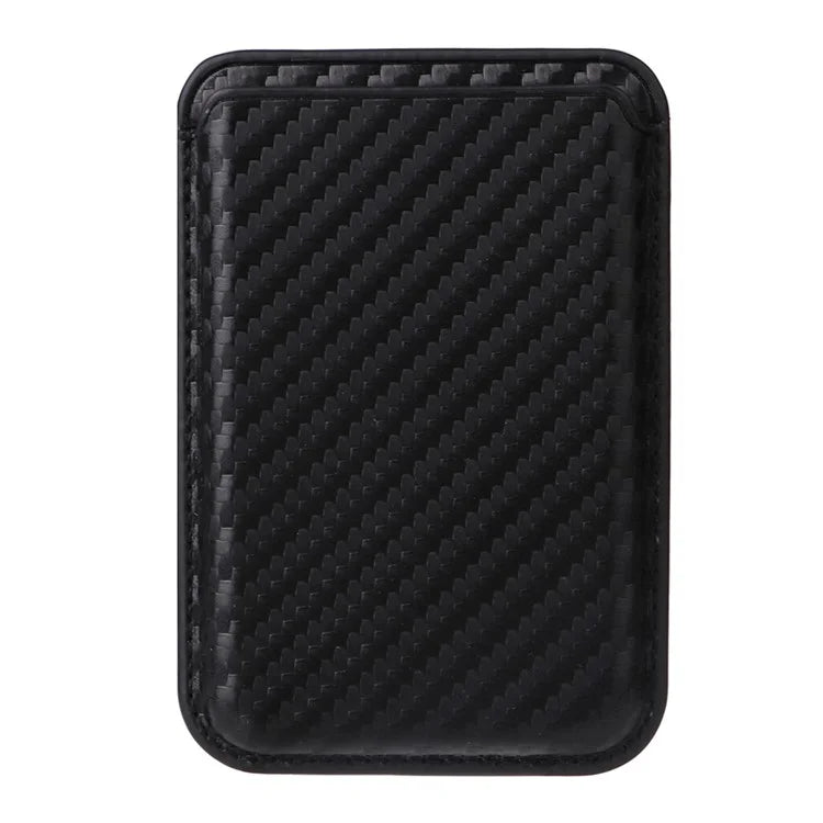 For iPhone 13 Pro Card Holder Case Carbon Fiber PU Covered Hybrid Phone Case Compatible with MagSafe